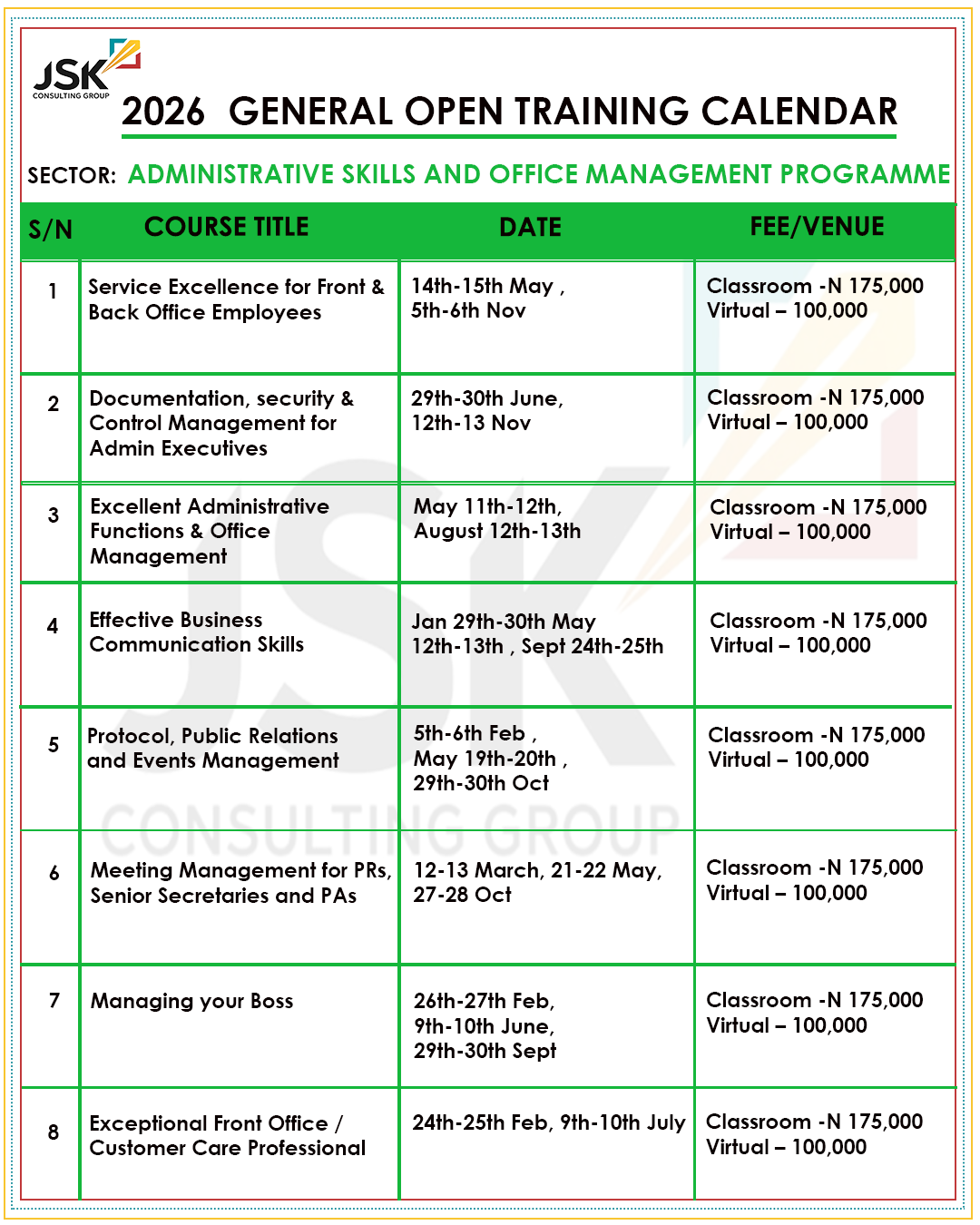 Administrative Skills and Office Management Programme